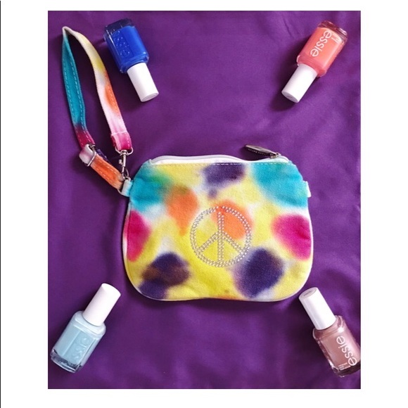 Tie Dye Peace Sign Wristlet - Picture 8 of 8